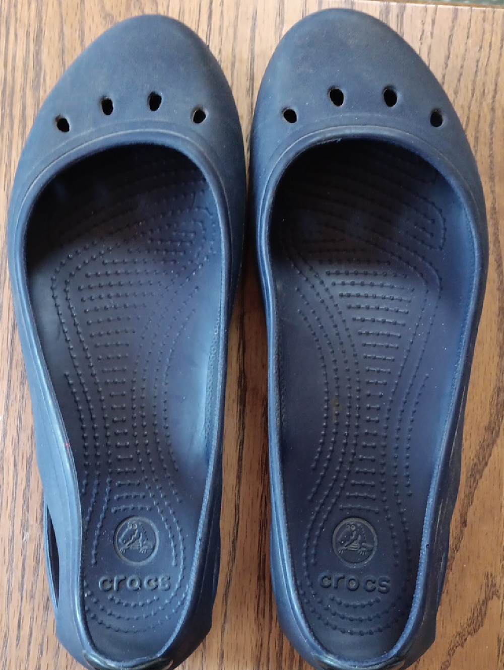 CROCS Women's Navy Ballet Flats Slip-On Sz 11W